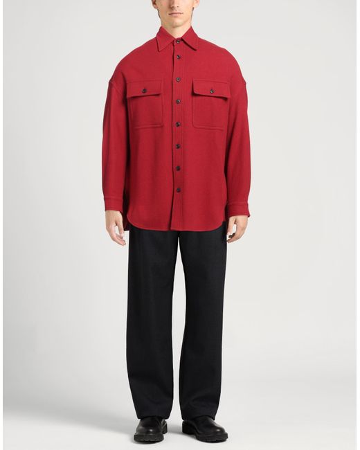 Destin Red Shirt Wool, Cashmere for men