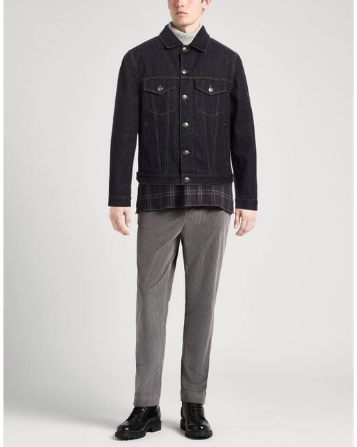 Brunello Cucinelli Blue Denim Outerwear Cotton for men