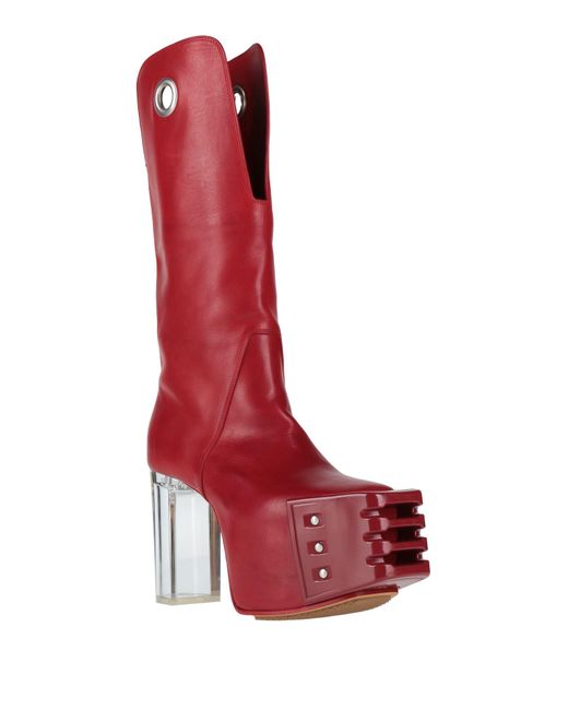 Rick Owens Red Boot Leather for men