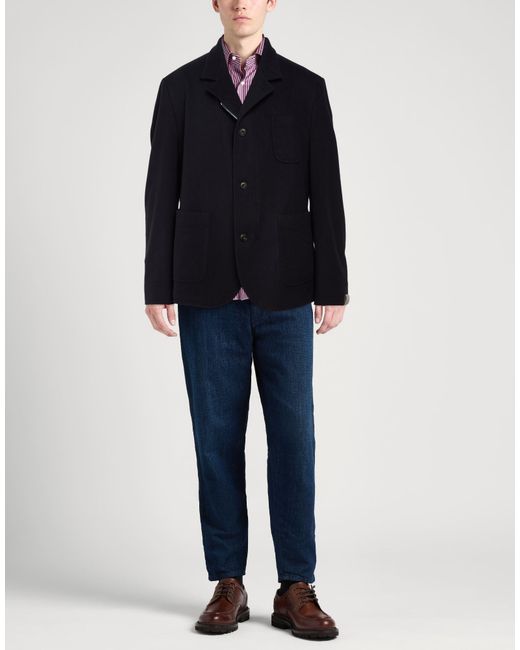 Corneliani Blue Midnight Jacket Virgin Wool for men