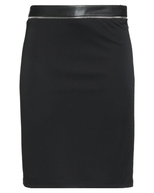 Patrizia Pepe Black Mini Skirt Polyester, Polyurethane