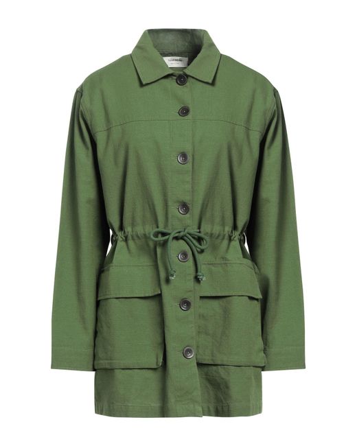 Thinking Mu Green Overcoat & Trench Coat