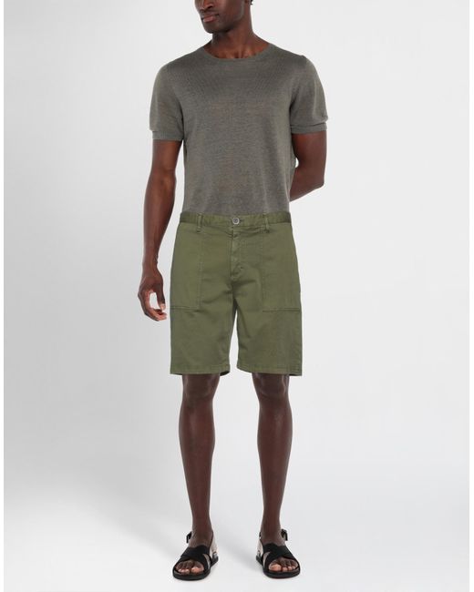 Berna Green Military Shorts & Bermuda Shorts Cotton, Linen, Elastane for men