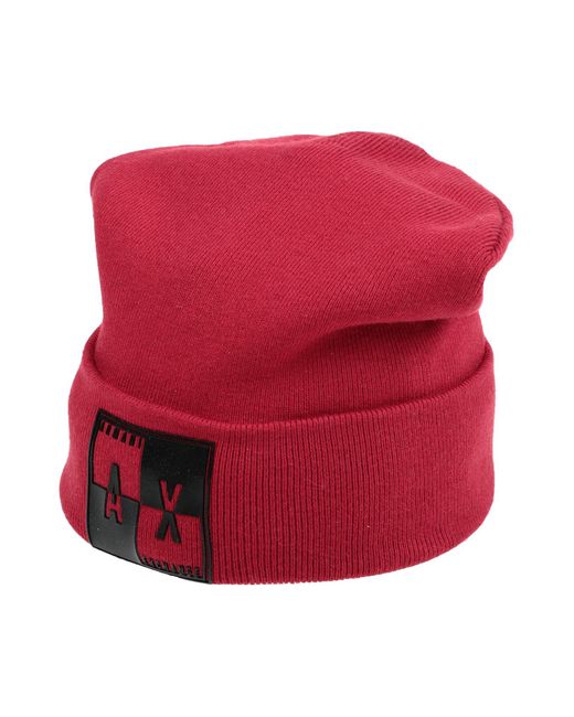 Armani Exchange Synthetic Hat in Red 