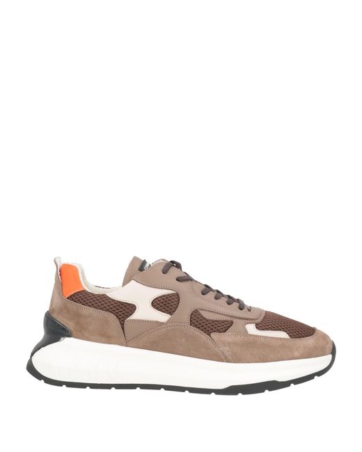 Cerruti 1881 Brown Sneakers Calfskin, Polyester for men