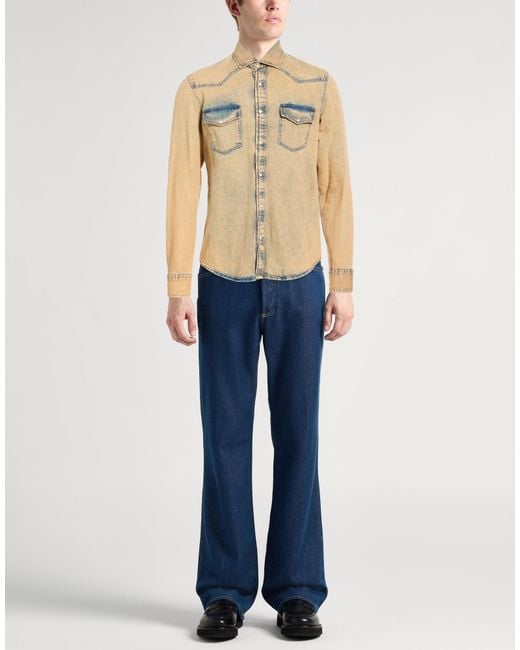 Moorer Natural Denim Shirt Cotton for men
