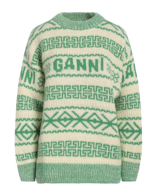 Ganni Green Sweater Wool