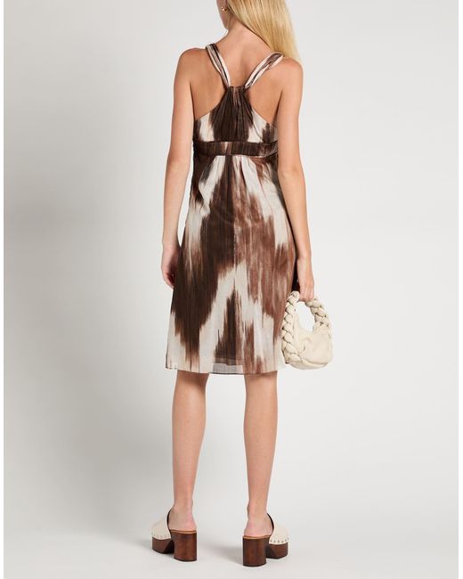 Burberry Brown Midi Dress Cotton