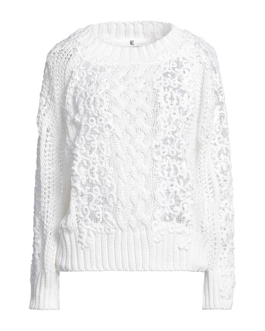 Ermanno Scervino White Sweater Cotton, Polyester