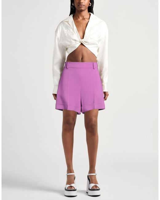 Moschino Purple Couture Shorts & Bermuda Shorts Viscose, Elastane