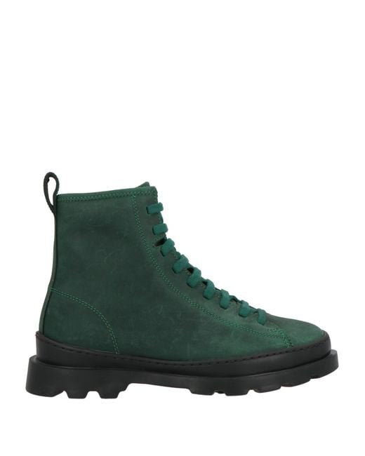 Camper Green Brutus Dark Ankle Boots Leather