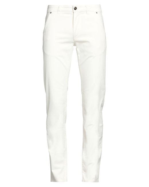 BARMAS White Pants Cotton, Elastane for men