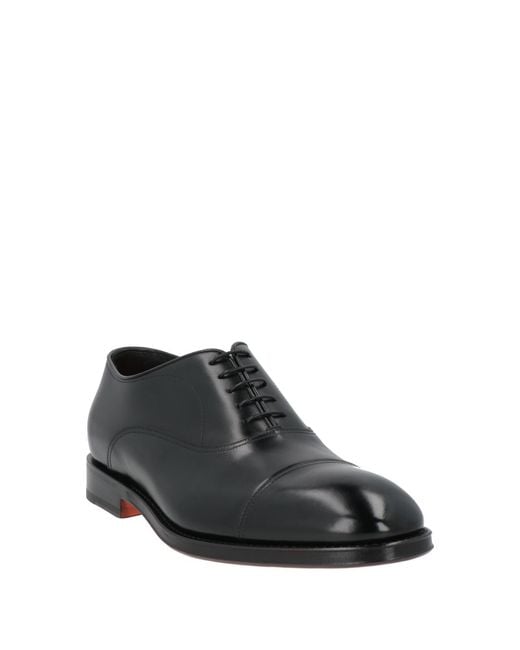 Santoni Black Lace-Up Shoes for men