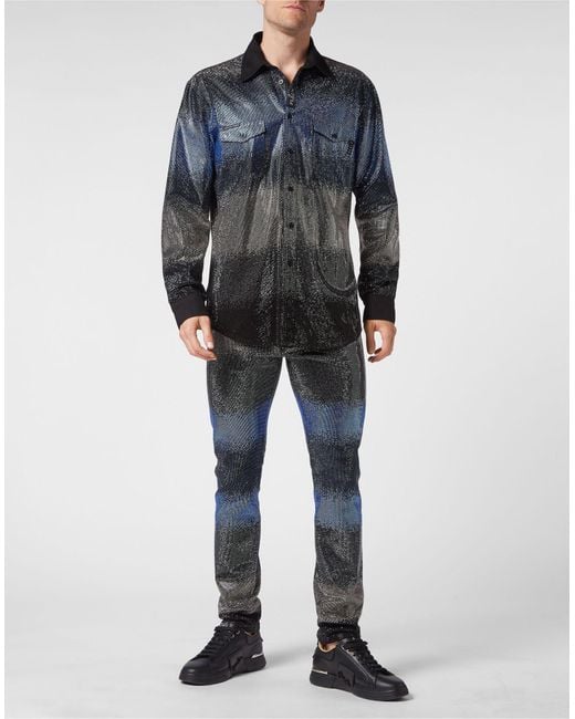Camicia Jeans di Philipp Plein in Blue da Uomo