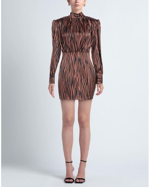 Nineminutes Brown Mini Dress Polyester, Elastane