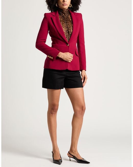 Moschino Red Blazer Polyester, Elastane