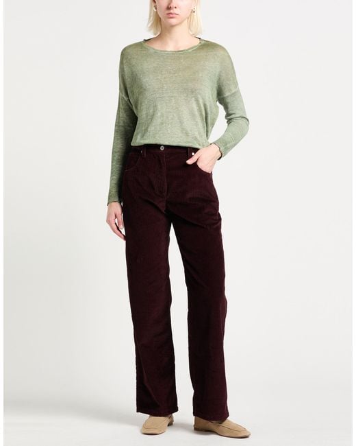 Brunello Cucinelli Purple Chocolate Pants Cotton, Ecobrass