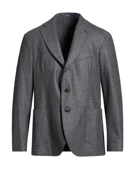 Drumohr Gray Lead Blazer Virgin Wool for men