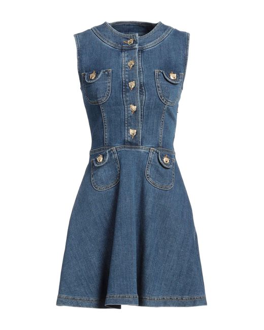 Moschino Blue Couture Mini Dress Cotton, Elastane