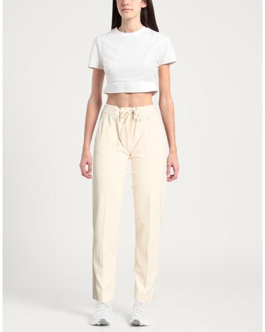 Circolo 1901 Natural Cotton-Elastane Drawstring Track Pants
