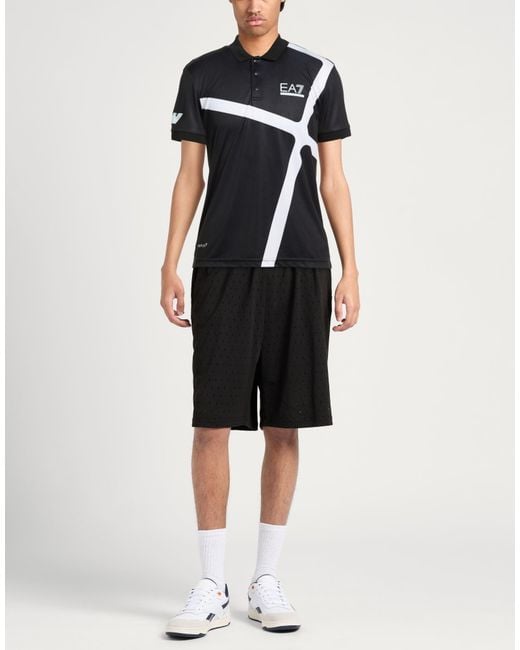 EA7 Black Polo Shirts for men