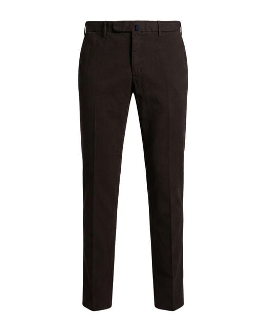 Incotex Black Dark Pants Cotton, Elastane for men