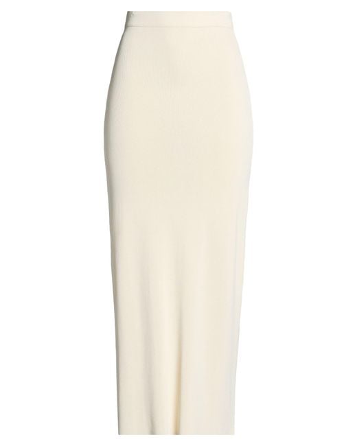 Isabel Benenato White Ivory Maxi Skirt Viscose, Polyester