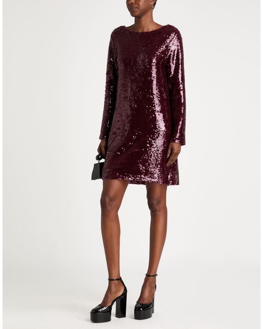 Kocca Purple Burgundy Mini Dress Polyester, Elastane