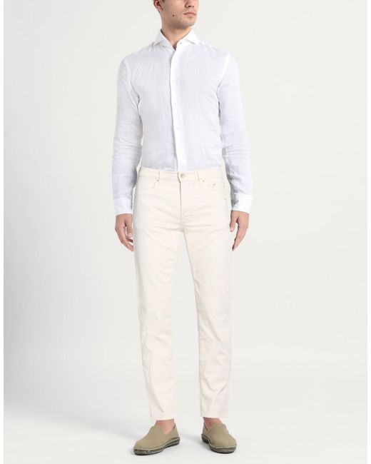Siviglia White Pants Cotton, Elastane for men