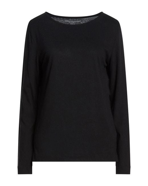 Majestic Filatures Black T-Shirt Cotton, Cashmere