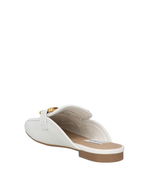 Steve Madden White Mules & Clogs Leather