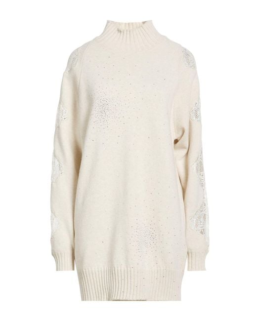 GIUSEPPE DI MORABITO White Mini Dress Wool, Viscose, Polyamide, Cashmere