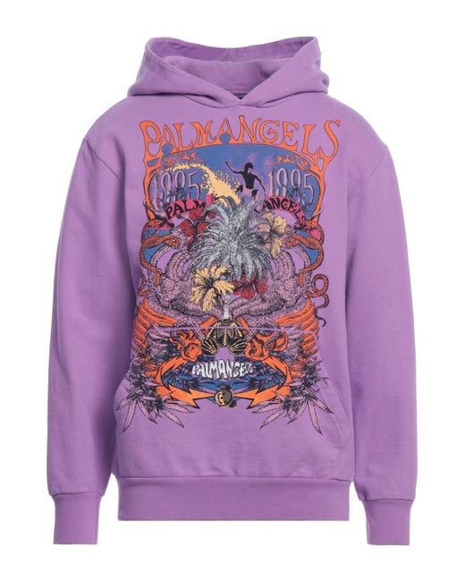 Palm Angels Purple Sweatshirt Cotton for men