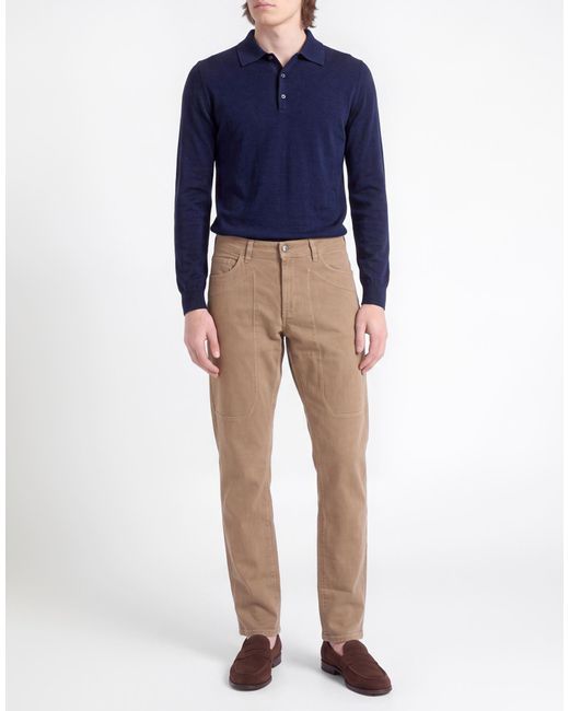 Jeckerson Natural Khaki Pants Cotton, Elastane for men