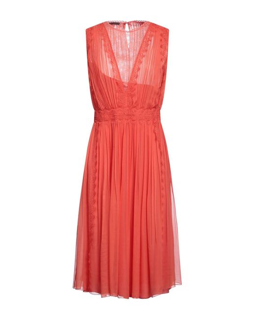 Alberta Ferretti Red Midi Dress