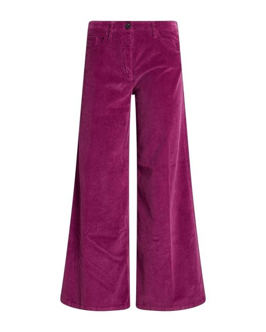 Via Masini 80 Purple Pants Cotton, Elastane