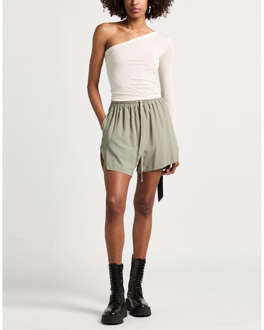 Rick Owens Gray Shorts & Bermuda Shorts Acetate, Silk