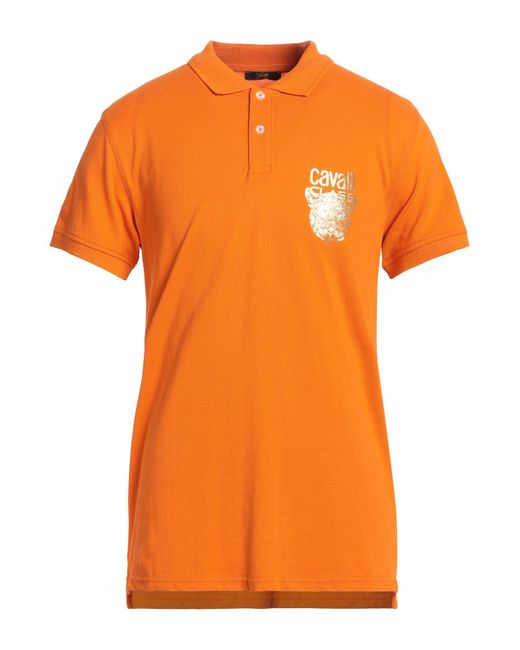 Class Roberto Cavalli Orange Polo Shirt for men