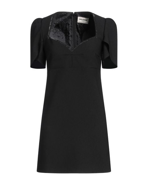 Zadig & Voltaire Black Mini Dress Polyester, Acetate