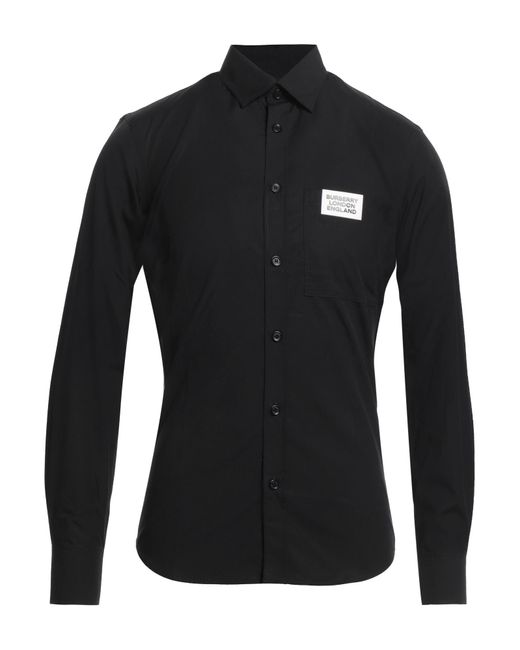 Burberry Shirt Cotton Elastane in Black for Men Lyst