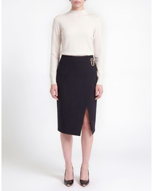 Casablanca Black Midi Skirt Polyester, Virgin Wool, Elastane, Polyamide