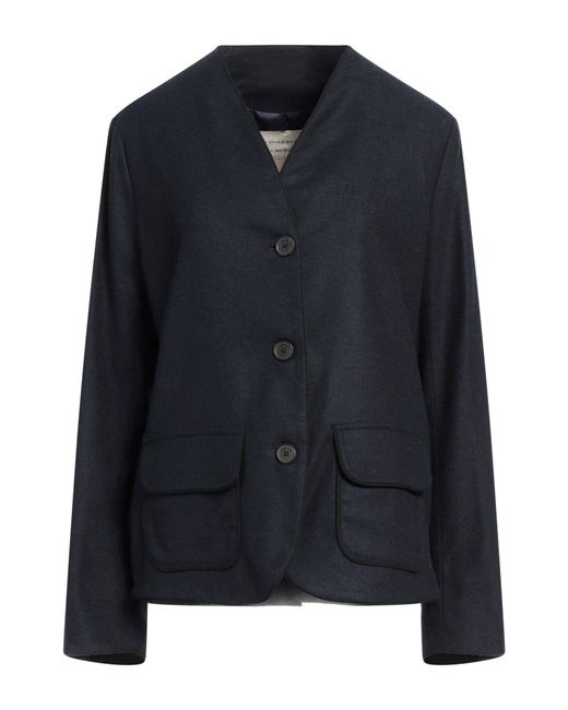 ALESSIA SANTI Blue Jacket Polyester, Viscose, Wool, Elastane