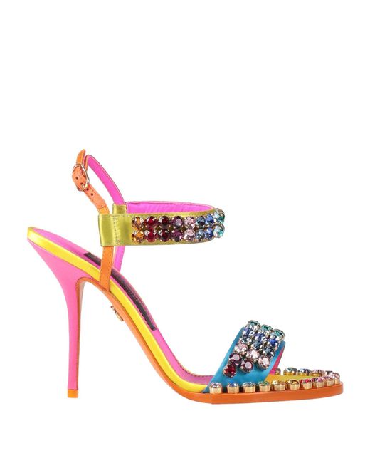 Dolce & Gabbana Pink Sandals Viscose, Silk