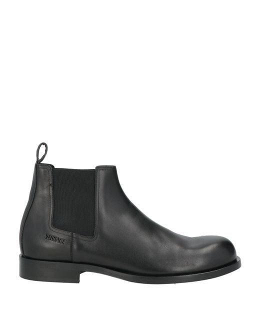 Versace Black Ankle Boots Calfskin for men
