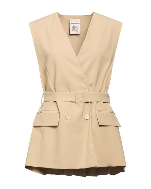 Semicouture Natural Jacket Polyester, Viscose, Elastane