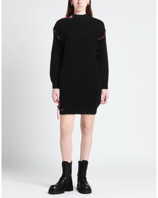 Shopart Black Mini Dress Acrylic, Polyester