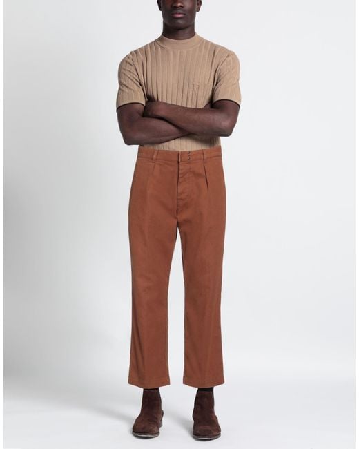 Pence Brown Pants Cotton for men