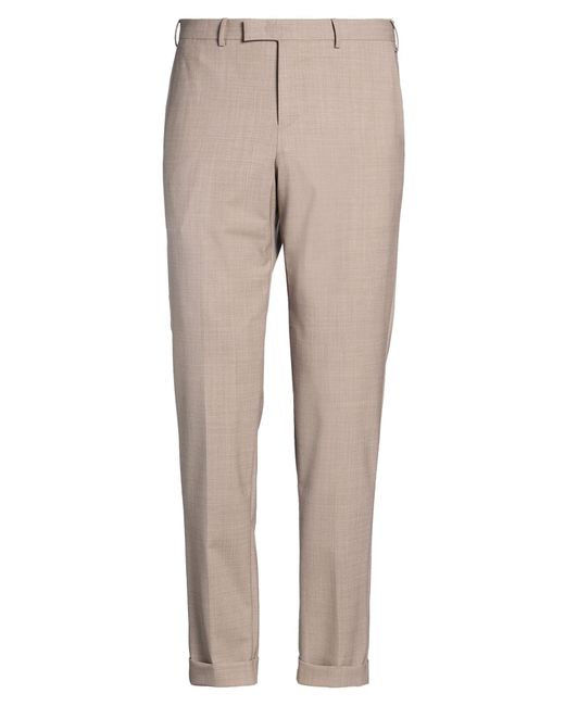 PT Torino Gray Taupe Pants Virgin Wool, Elastane for men