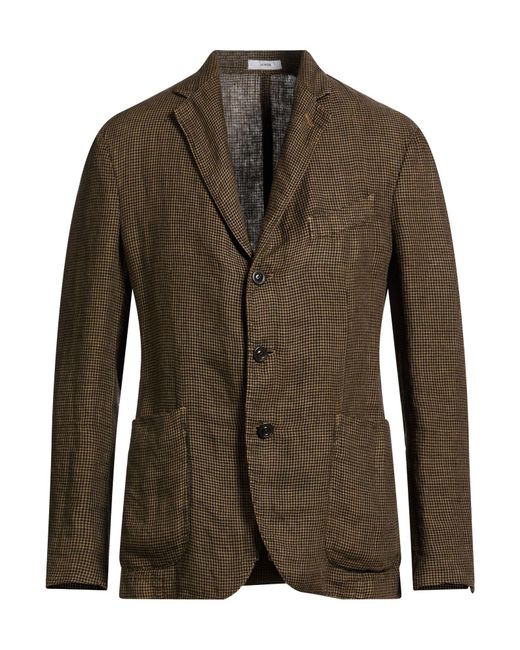 Boglioli Green Khaki Blazer Linen for men