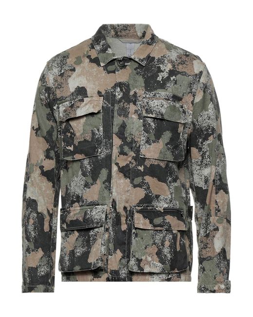 Mason's Gray Mason' Military Shirt Linen, Cotton, Elastane for men